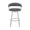 Armen Living Chelsea 25" Swivel Counter Stool with Silver Metal Finish and Slate Gray Faux Leather LCCSBASLGR26 - alternate 9
